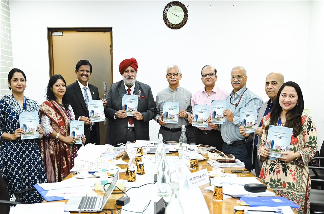 The release of the First Edition of the 50 Hours Educational Course Material for the Asset Classes “Land and Building” and “Plant and Machinery”, by the Governing Board of ICAI RVO on 20 June 2025